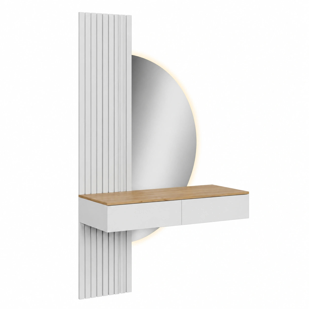 Coiffeuse, en chêne, coloris blanc, pour la chambre