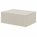 Table de chevet, avec tiroirs, coloris gris et beige, 50 x 17 cm, pour la chambre