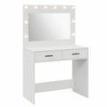 Coiffeuse, avec rangement, coloris blanc, 78,5 x 41 x 135 cm, pour la chambre