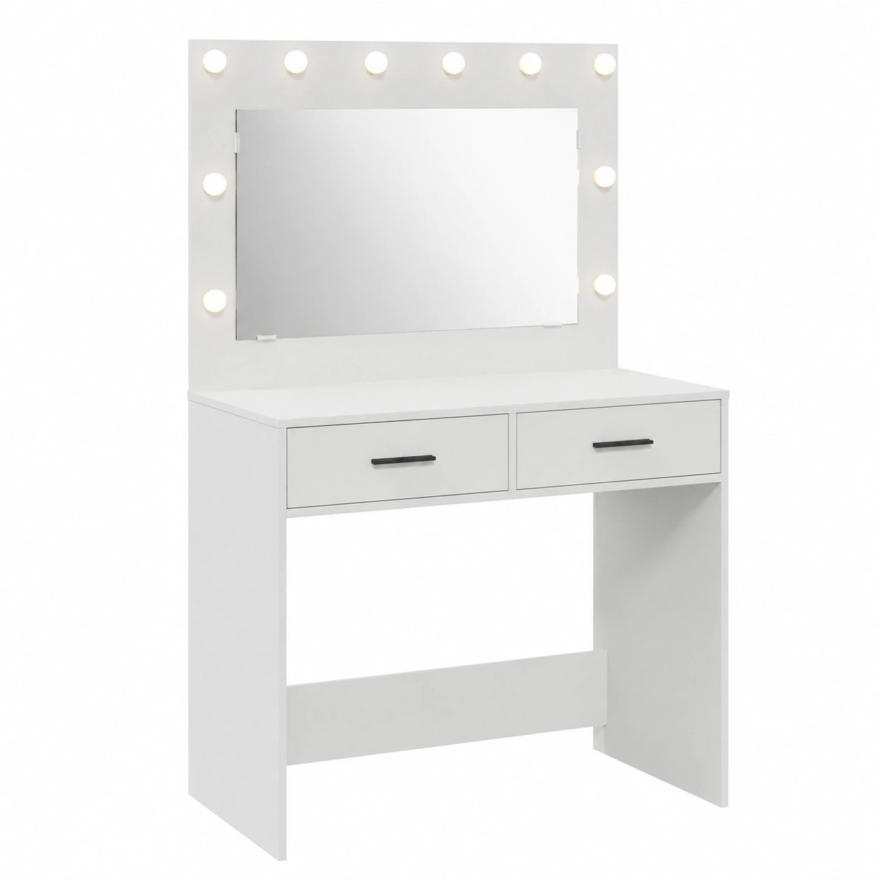 Coiffeuse, avec rangement, coloris blanc, 78,5 x 41 x 135 cm, pour la chambre