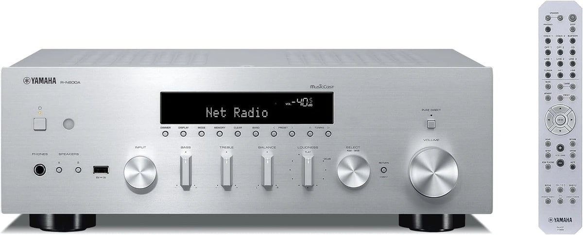 Yamaha, Appareil électrique, R-N600A, Wi-Fi, Bluetooth, Gris