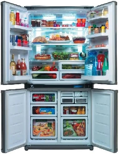 Sharp, Réfrigérateur combiné, F800, 605L, Argenté