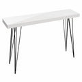 Table, en métal, 80 x 25 x 110 cm, coloris blanc, pour les espaces de vie