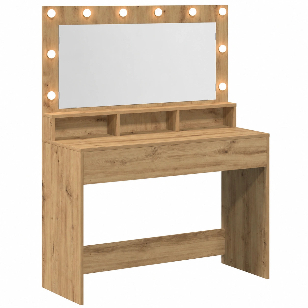 Table, en chêne, avec rangement, avec prise intégrée, 100 x 41 x 135 cm, pour les espaces de vie