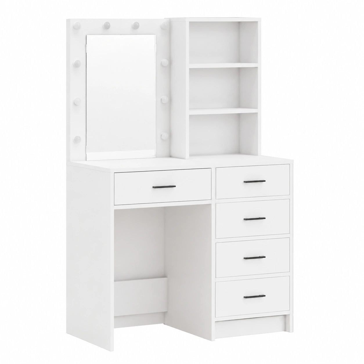 Armoire, avec rangement, avec tiroirs, avec étagères, 50 x 41 x 135 cm, coloris blanc, pour la chambre