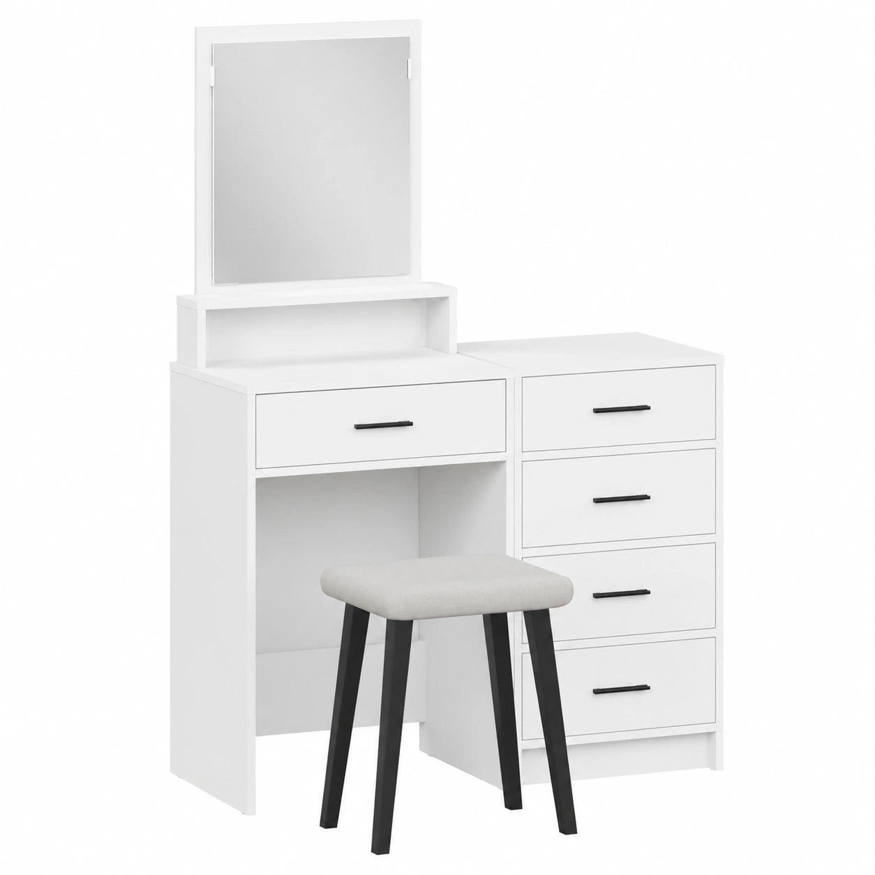 Armoire, avec rangement, avec tiroirs, coloris blanc, 50 x 41 x 140 cm, pour la chambre