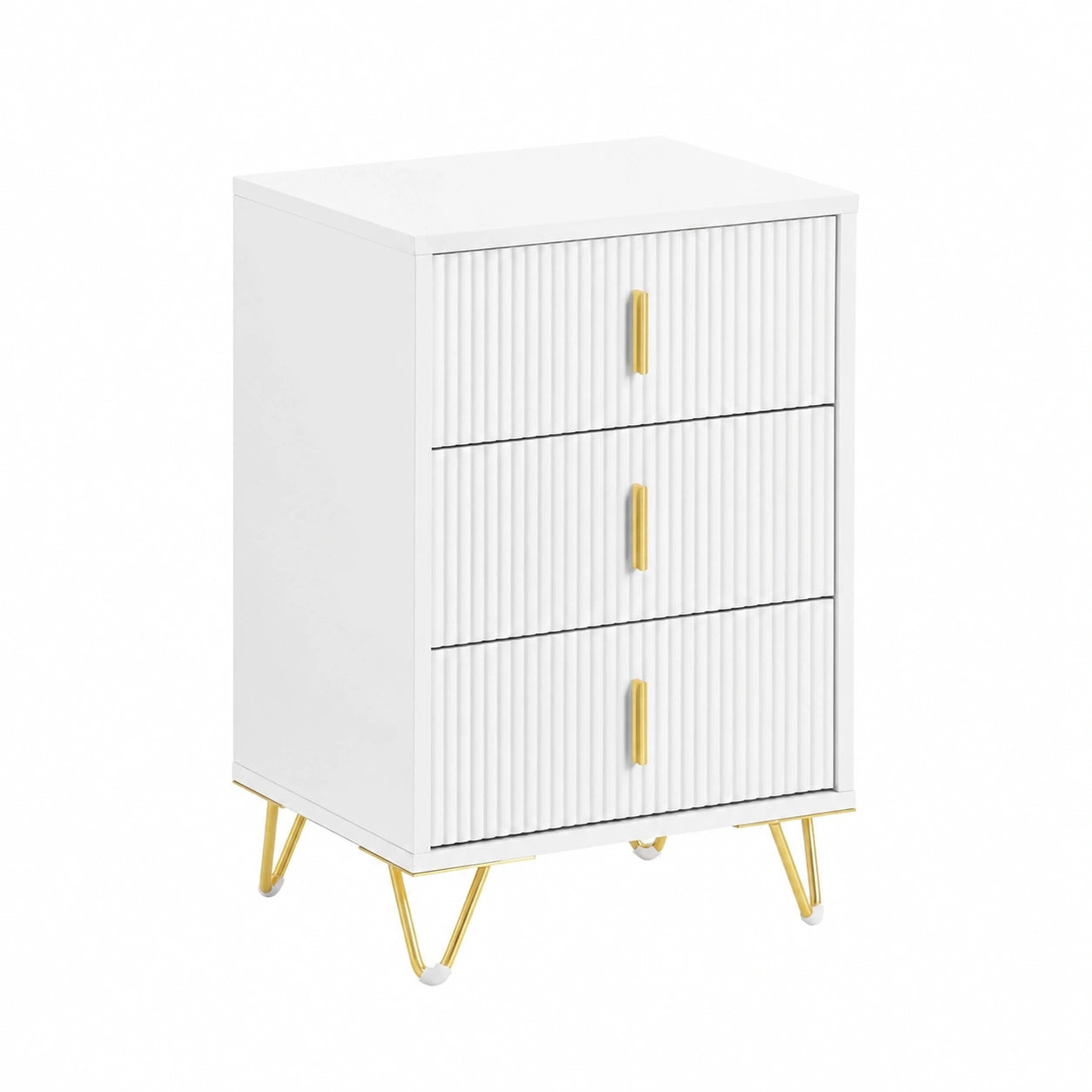 Table de chevet, avec tiroirs, coloris blanc, 40 x 40 x 63 cm, pour la chambre