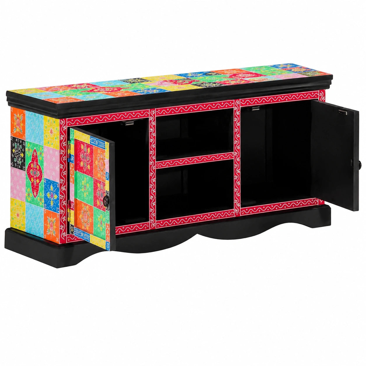 Meuble TV, avec étagères, 100 x 35 x 50 cm, pour le salon