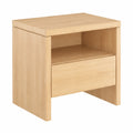 Table de chevet, avec tiroirs, coloris naturel, pour la chambre