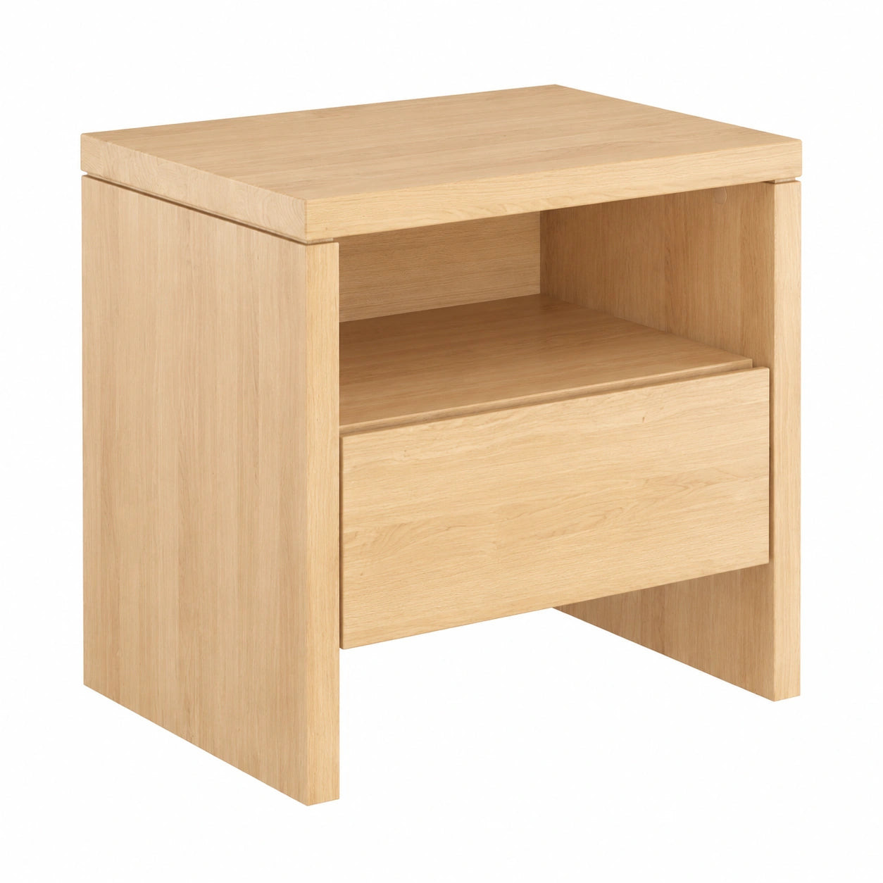 Table de chevet, avec tiroirs, coloris naturel, pour la chambre