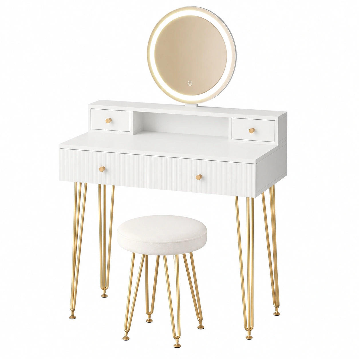 Coiffeuse, avec tiroirs, coloris blanc, pour la chambre