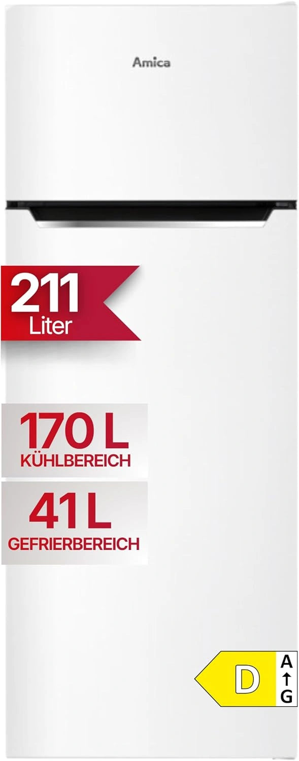 Amica, Réfrigérateur, 211L, fonctionnement automatique, Blanc