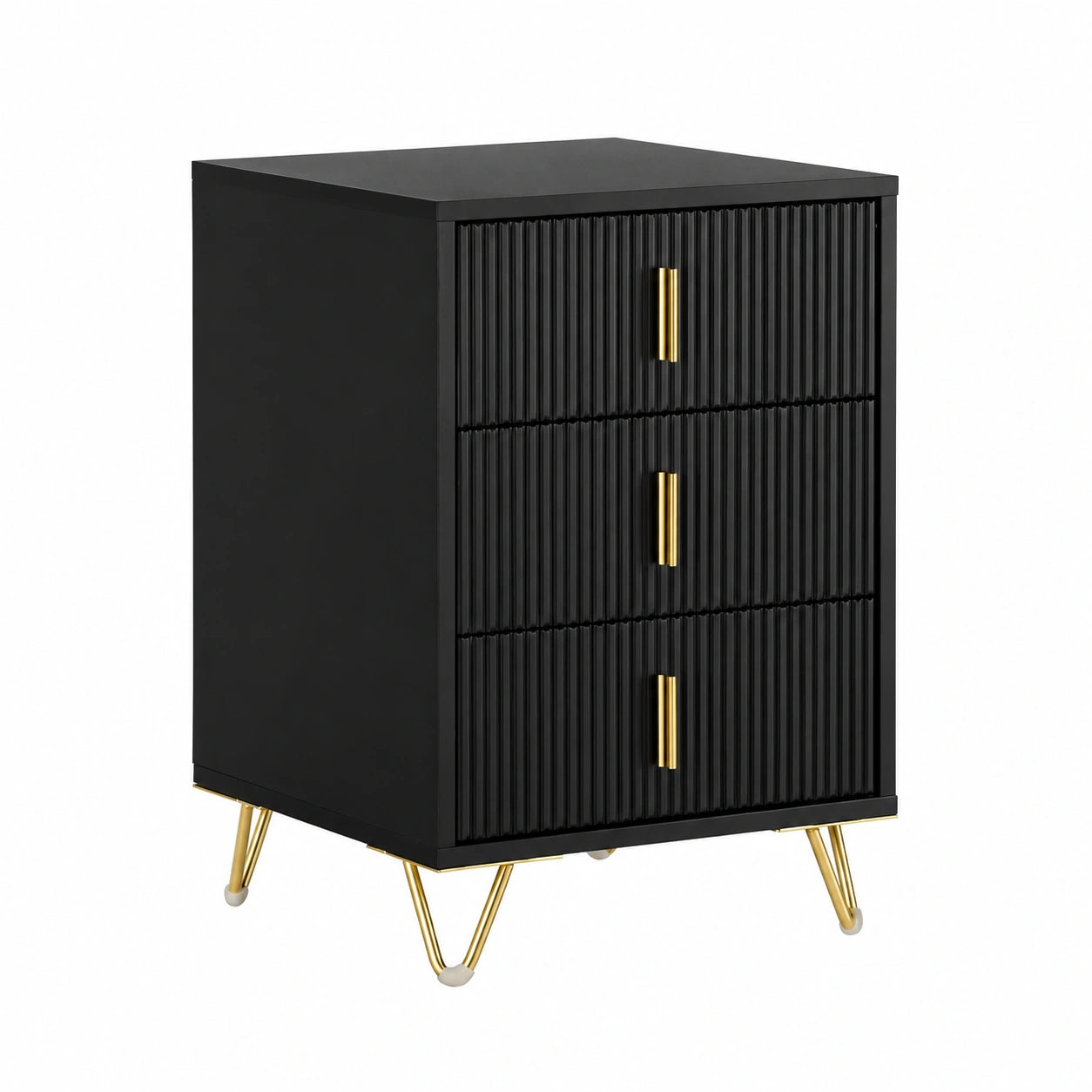 Table de chevet, avec tiroirs, coloris noir, 40 x 40 x 63 cm, pour la chambre