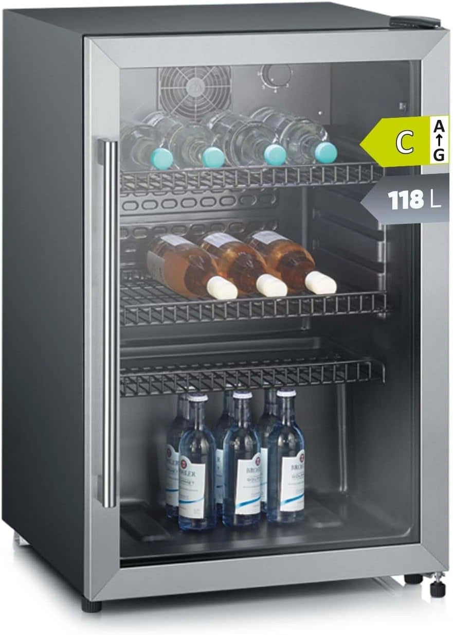 SEVERIN, Réfrigérateur à boissons, 118L, format compact, Argenté