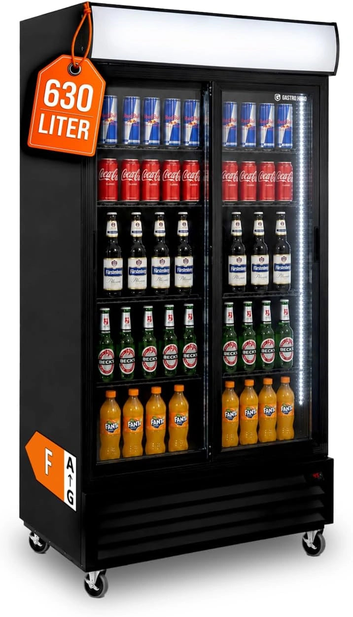 GastroHero, Réfrigérateur à boissons, 630 l, Noir