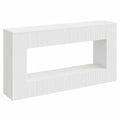Table, avec rangement, 155 x 29 x 74 cm, coloris blanc, pour les espaces de vie