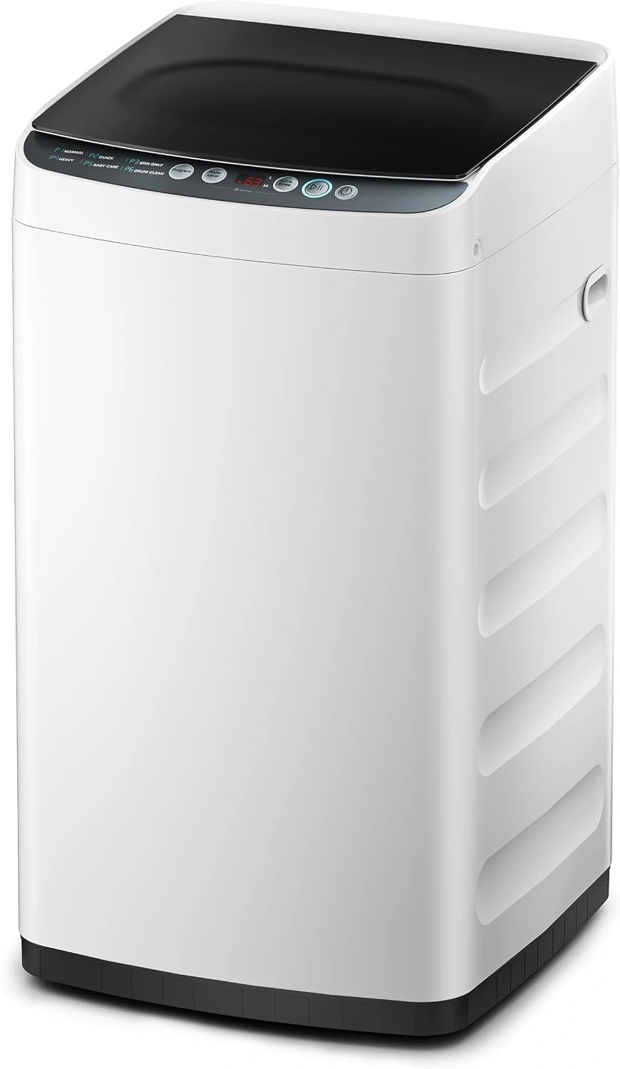 Midea, Lave-linge, MLTW09M1BWW, format mobile, Blanc/Argenté