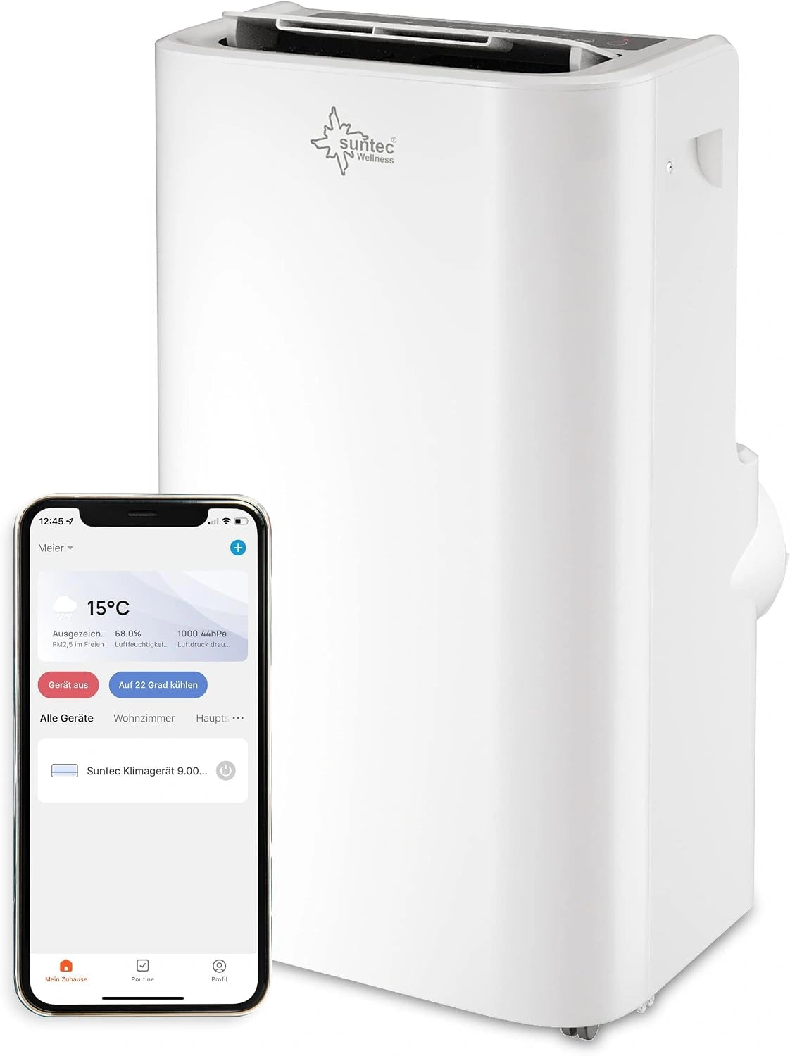 SUNTEC, Climatiseur, 12000 BTU, connecté, fonction chauffage, déshumidification