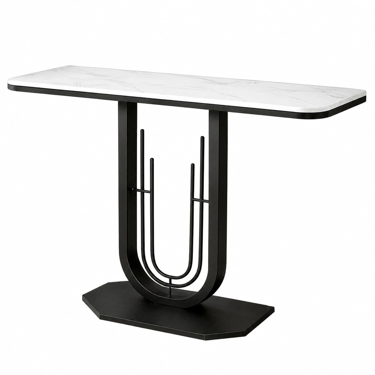 Table, 100 x 30 x 90 cm, coloris noir et blanc, pour les espaces de vie