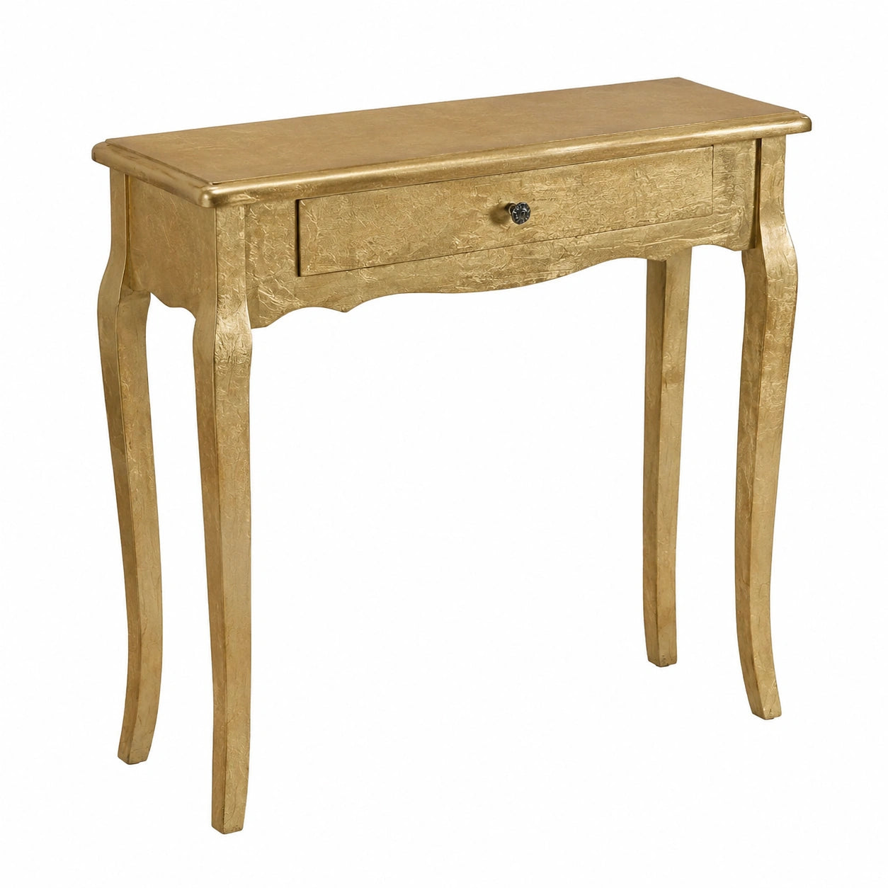 Table, avec tiroirs, coloris doré, 80 x 30 x 80 cm, pour les espaces de vie