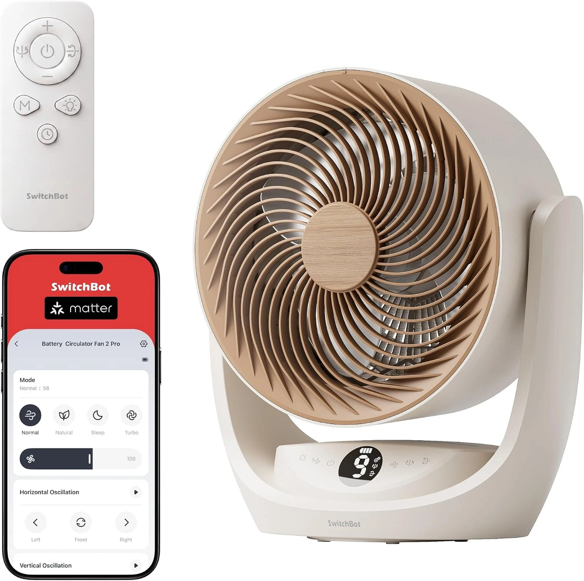 SwitchBot, Ventilateur, sans fil, fonctionnement silencieux