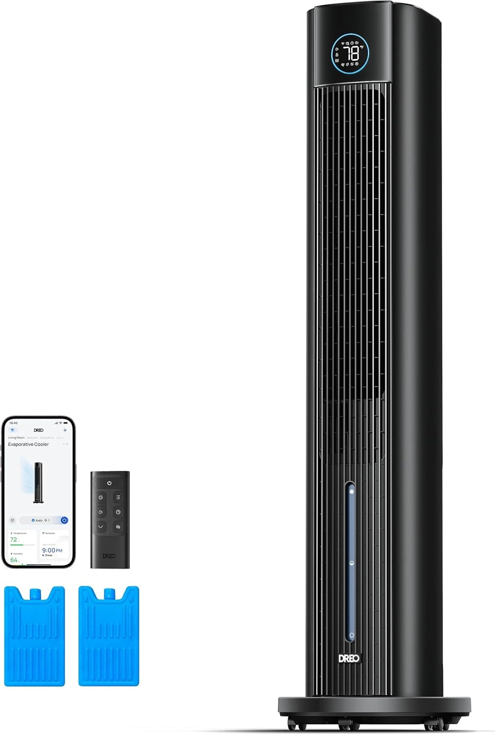 DREO, Ventilateur, refroidissement, fonctionnement silencieux, Noir