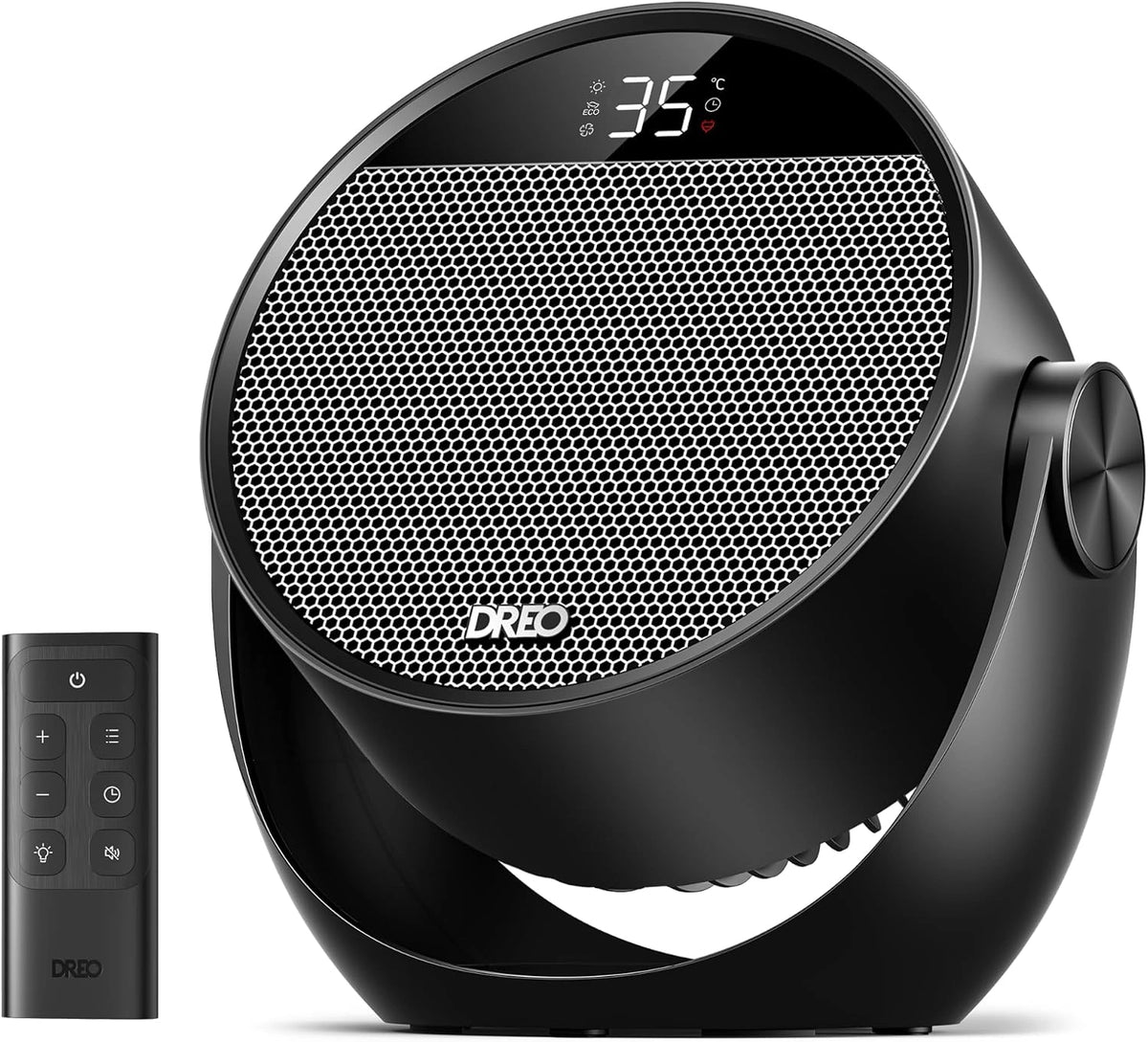 Dreo, Ventilateur, 12H, avec télécommande, fonction chauffage, fonctionnement silencieux, Noir