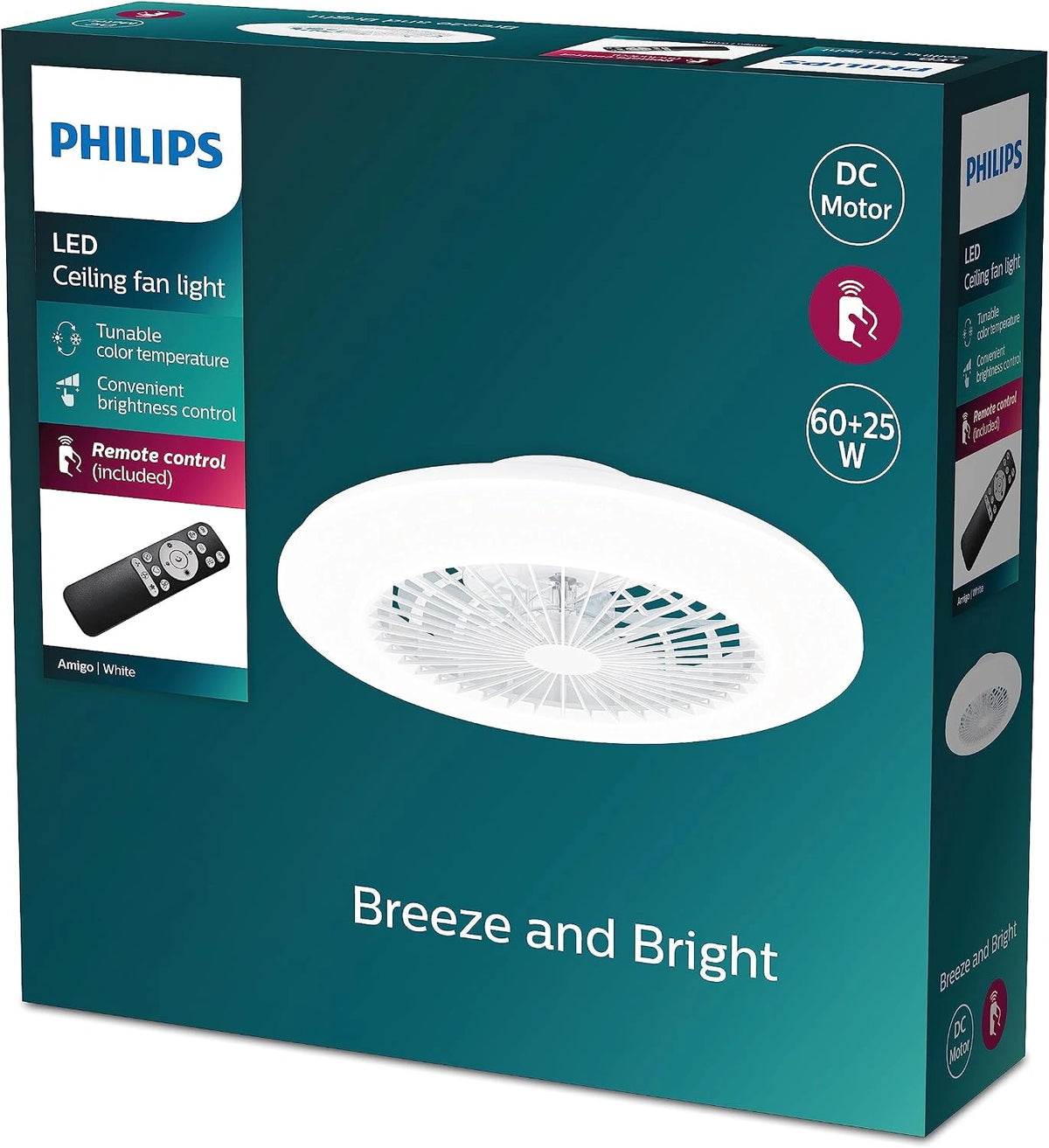 Philips, Ventilateur, avec télécommande, Blanc