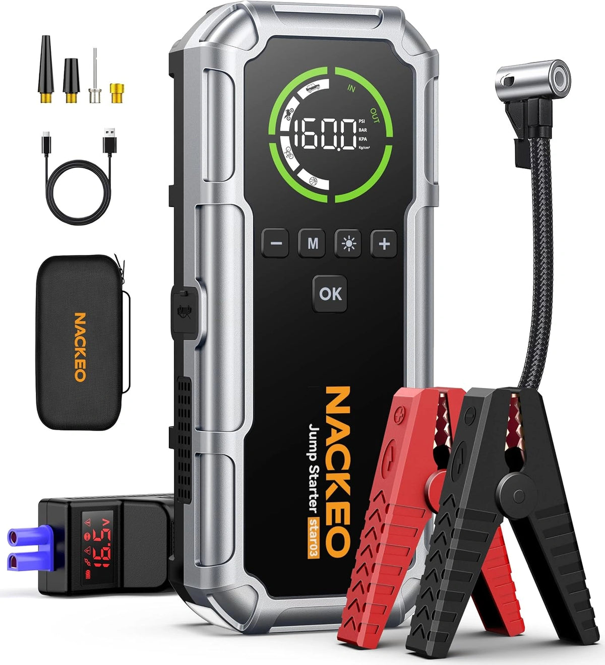 Écran, 8000A, 12 L, 12V, 20000 mAh